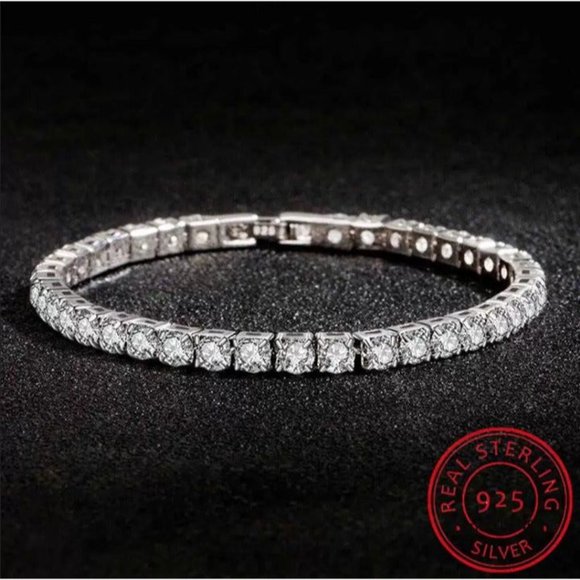 Mens 7" 1ct Diamond Tennis Bracelet 925 Sterling Silver Guys Fine Jewelry 1 ct 7 - Picture 6 of 11